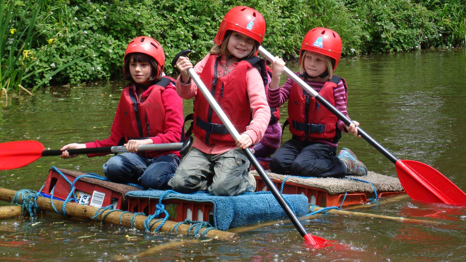 Children on raft